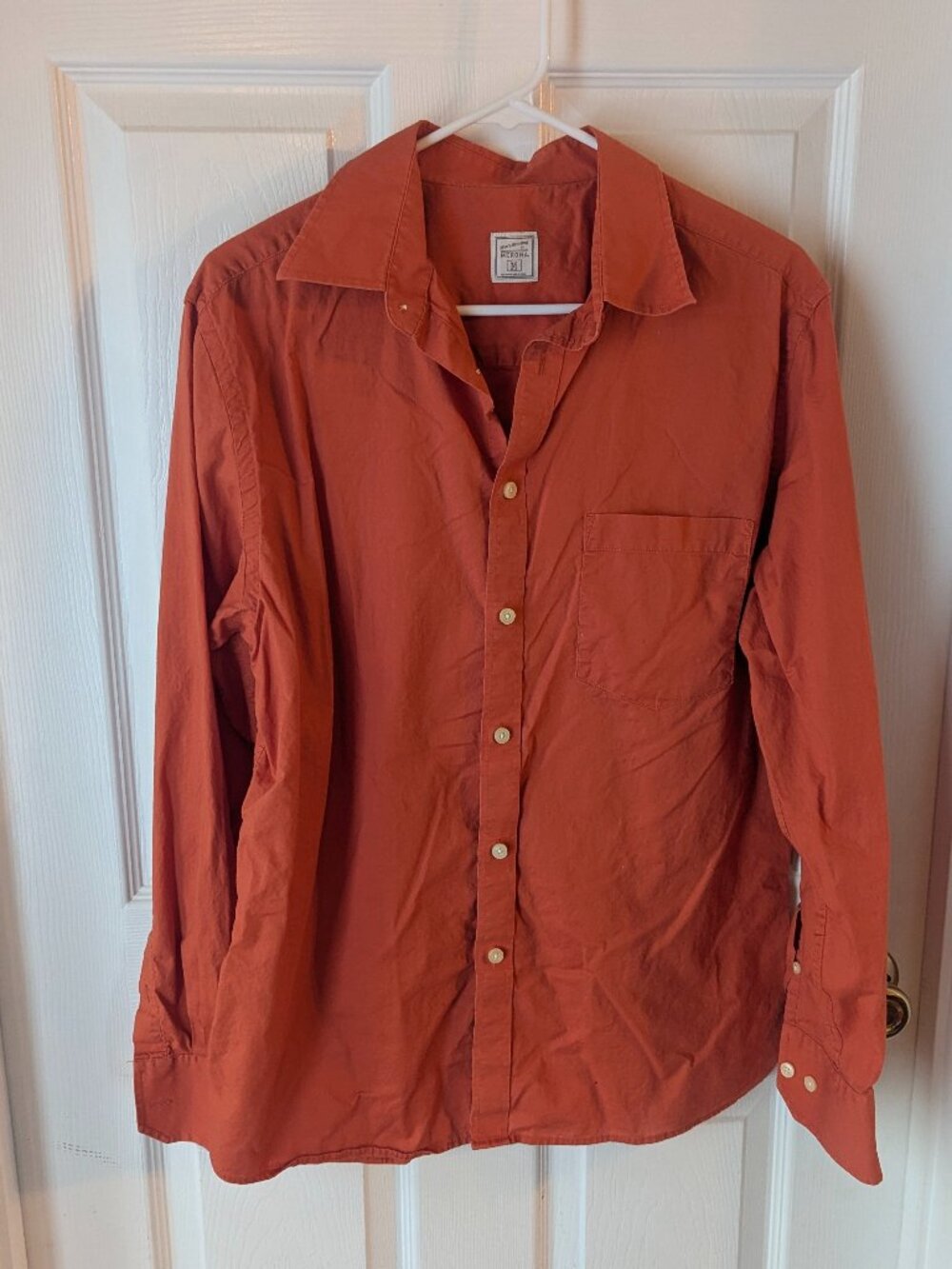 Merona mens orange button up shirt - M